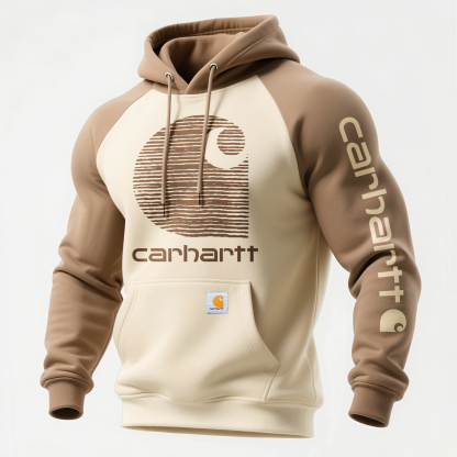 Loose Casual Contrast Color Raglan Sleeve Hooded Sweatshirt-Unitsen