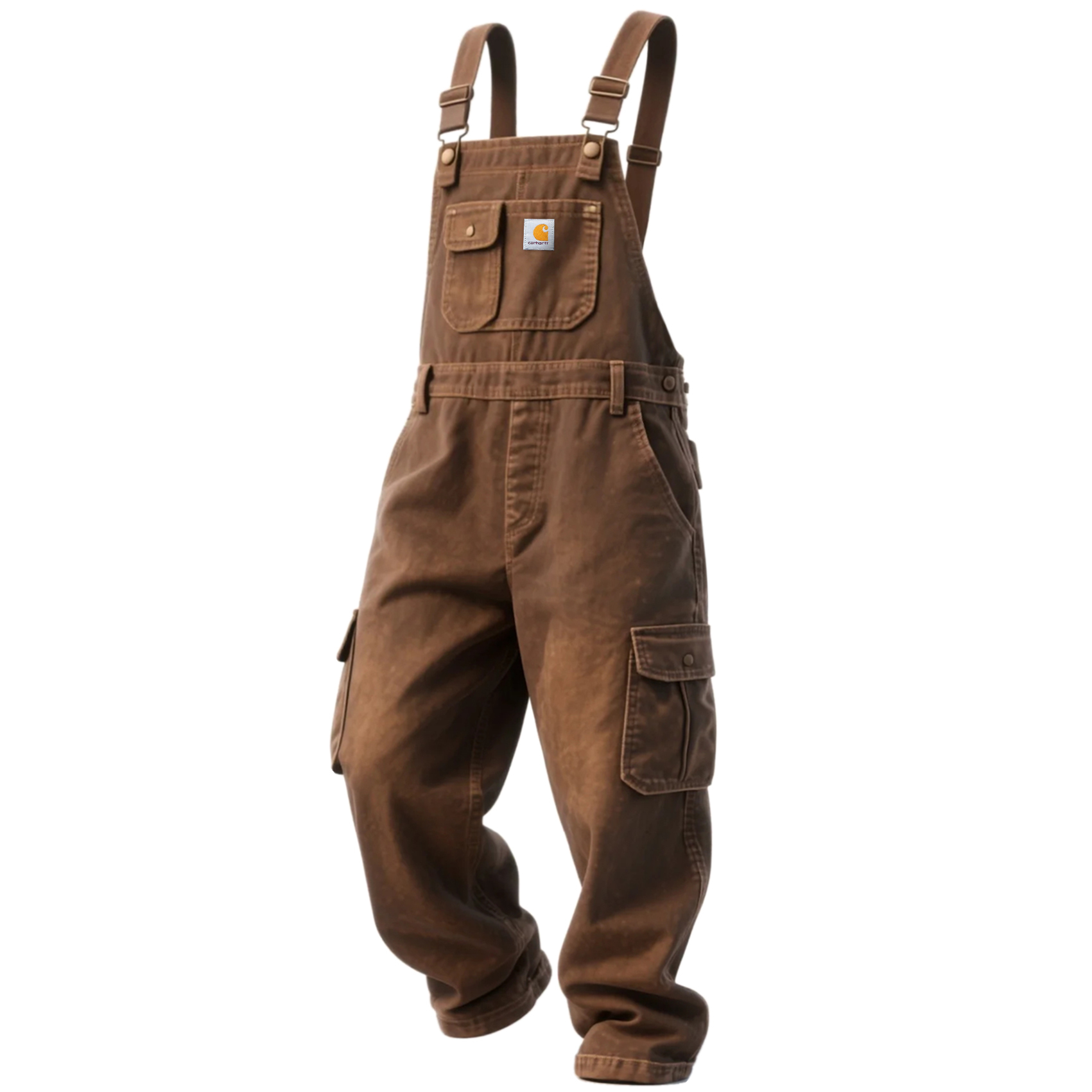 Men's Washed Denim Overalls Jumpsuit Retro Loose Comfortable Lumberjack Pants-Unitsen