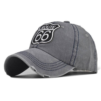 Route 66 Letter Embroidered Washed Baseball Cap-Unitsen