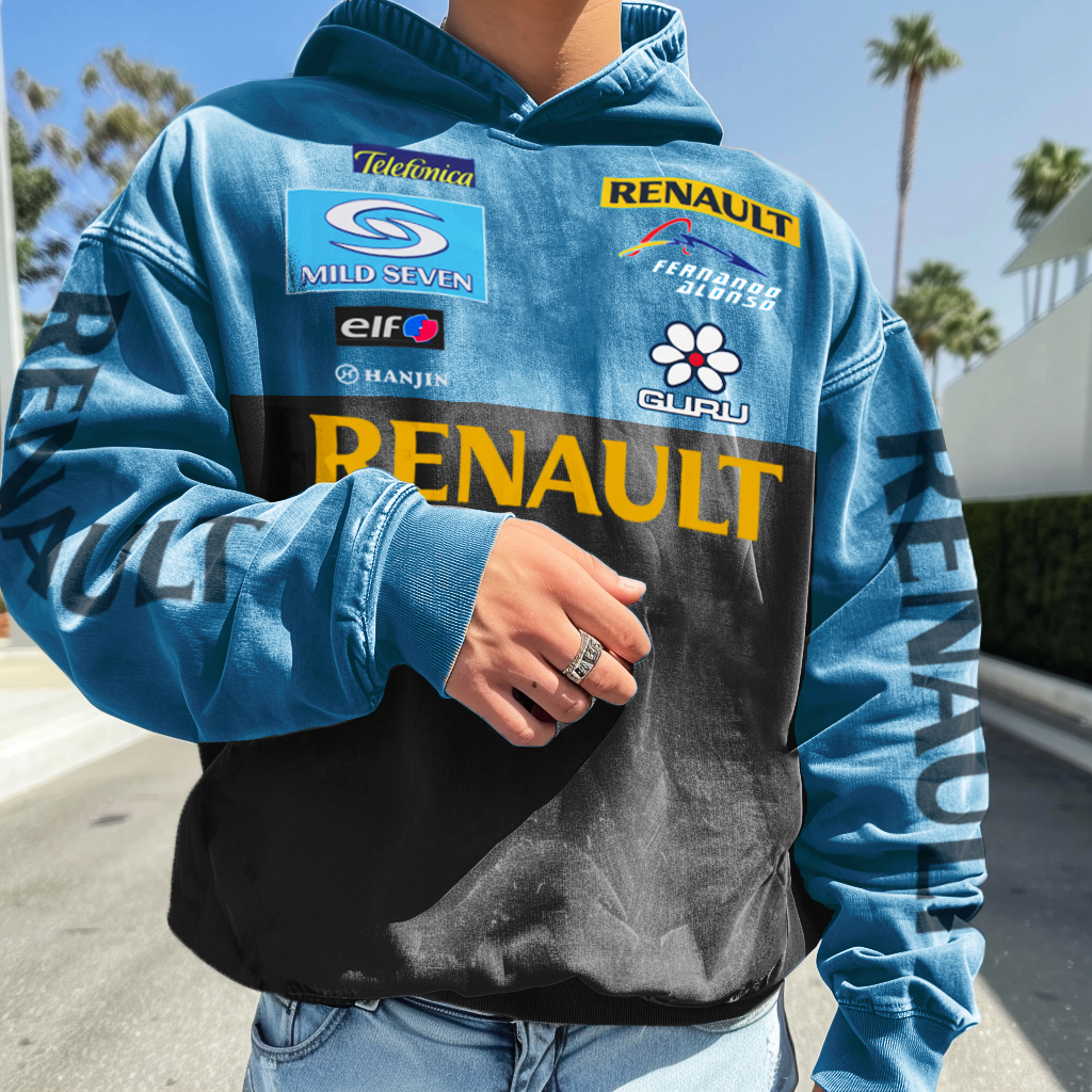 Unisex Vintage Racing French Team Contrasting Color Hoodie-Unitsen
