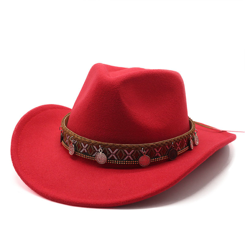 Unisex Stylish Western Cowboy Hat With Embellished Band - Perfect For Festivals And Casual Wear-Unitsen