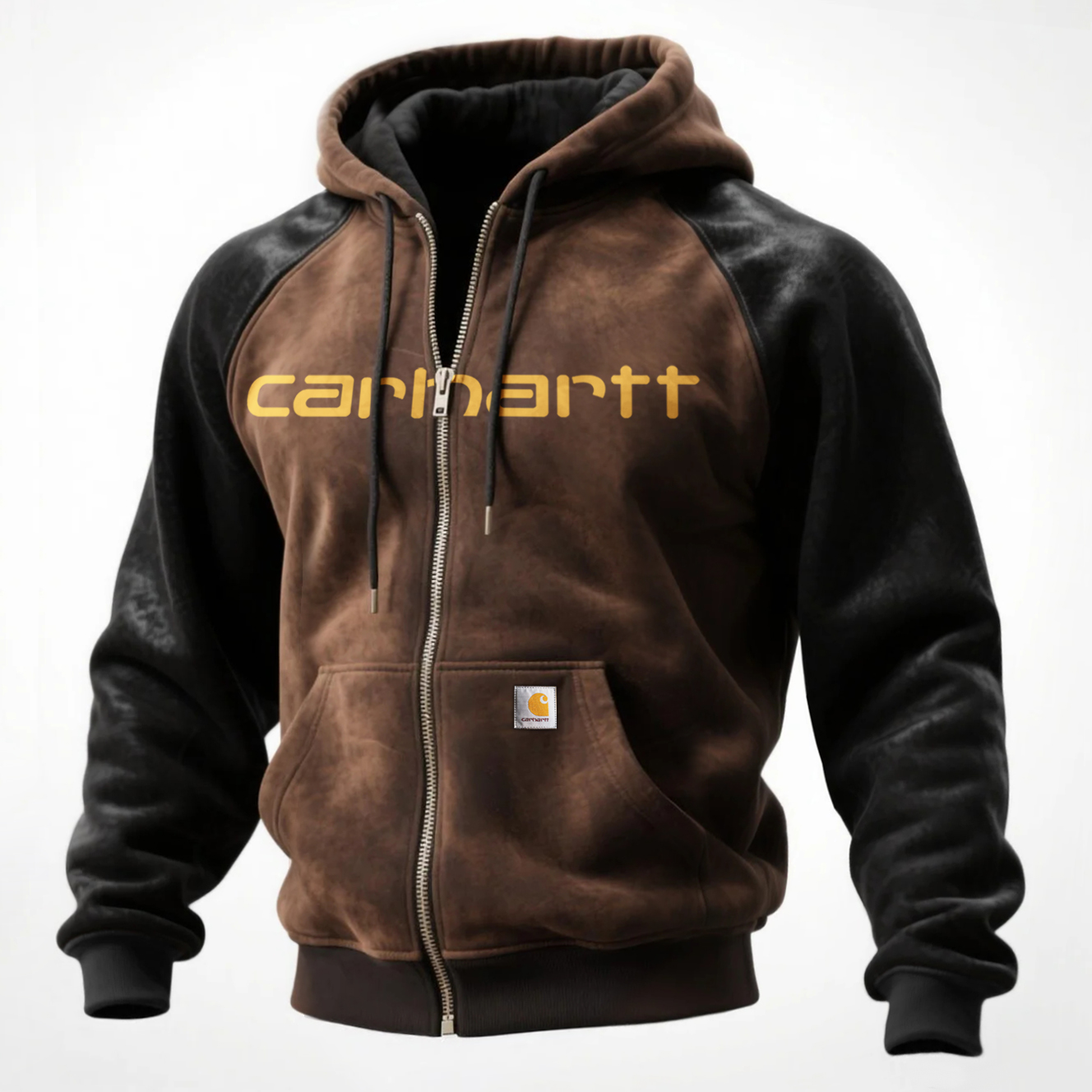 Men's Retro Western Casual Hooded Sweatshirt Zipper Cardigan Jacket-Unitsen