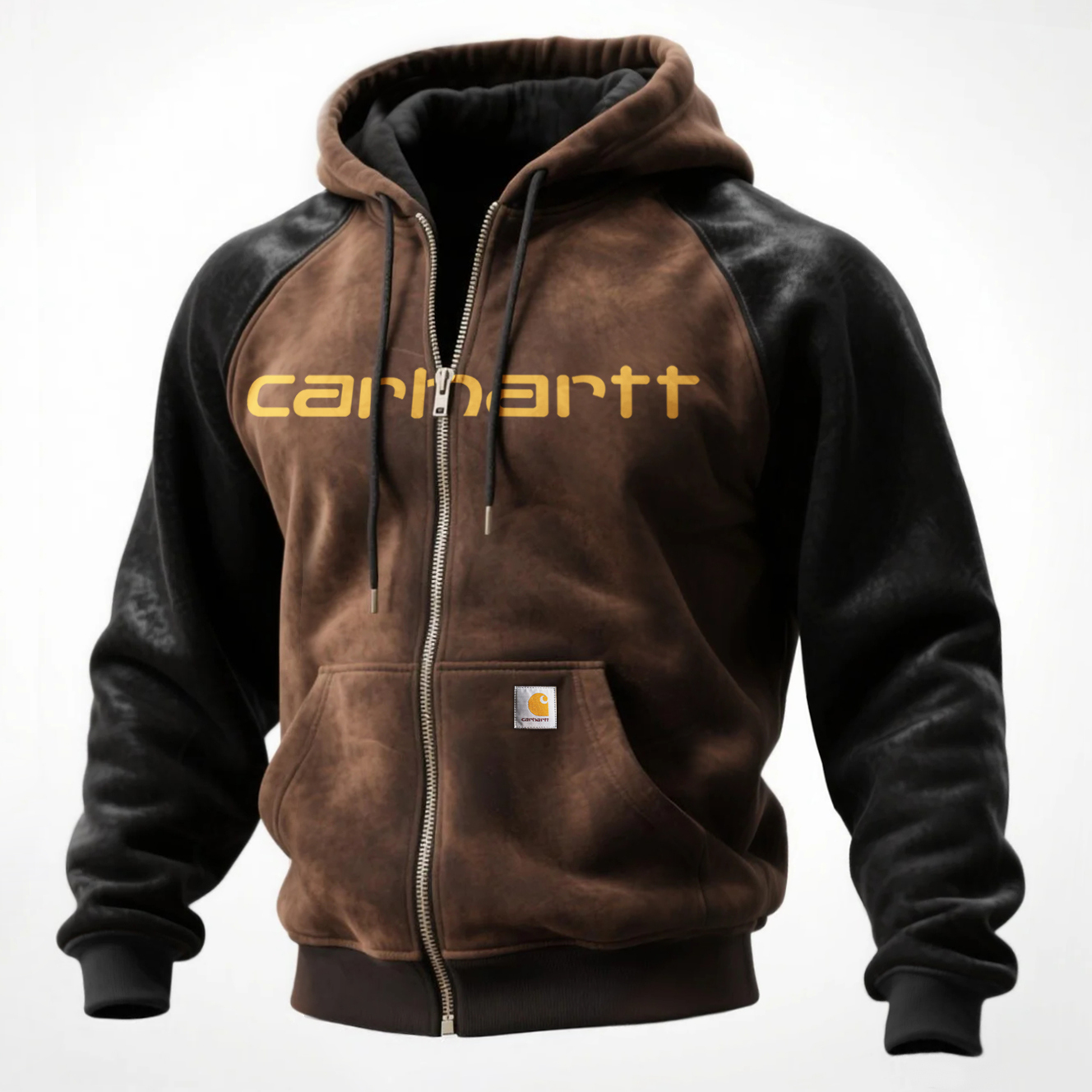 Men's Retro Western Casual Hooded Sweatshirt Zipper Cardigan