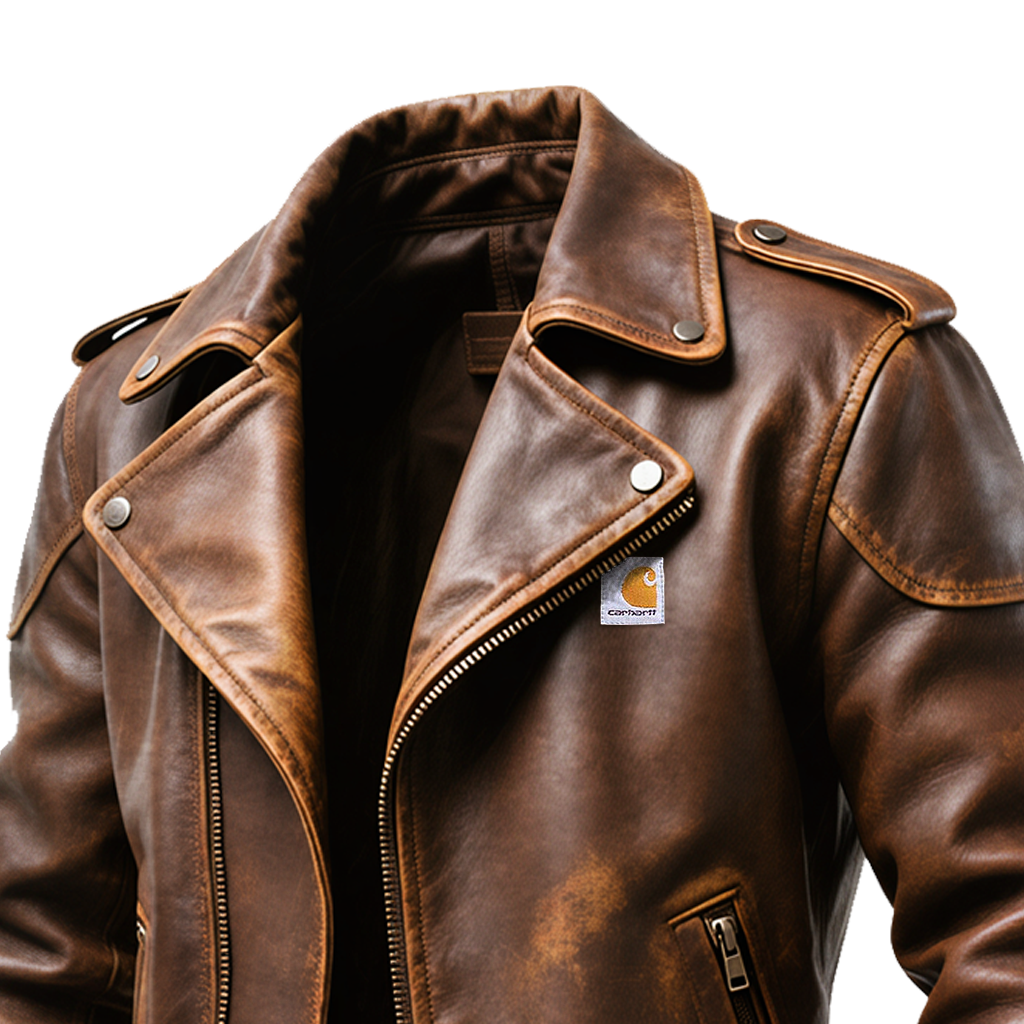 Cowboy Distressed Brown Leather Jacket For Men - Perfect For Casual And Biker Style-Unitsen
