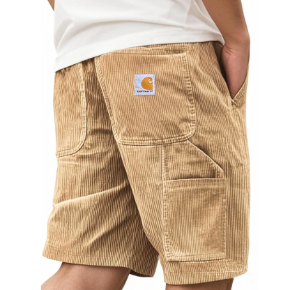 Corduroy Shorts With Multi-Pockets For Men - Perfect For Casual And Outdoor Activities-Unitsen