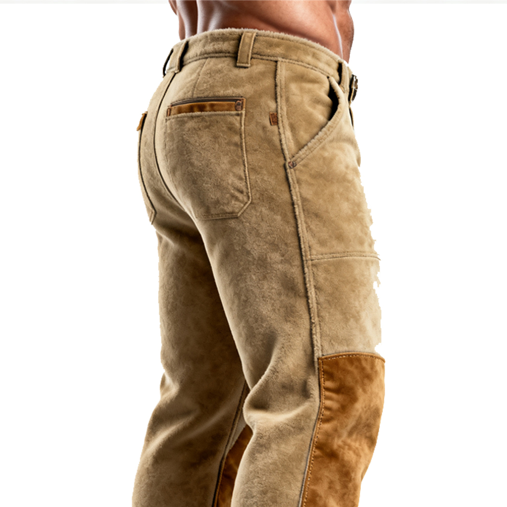 Men's Outdoor Durable Work Trousers Training Suede Patchwork Casual Pants-Unitsen
