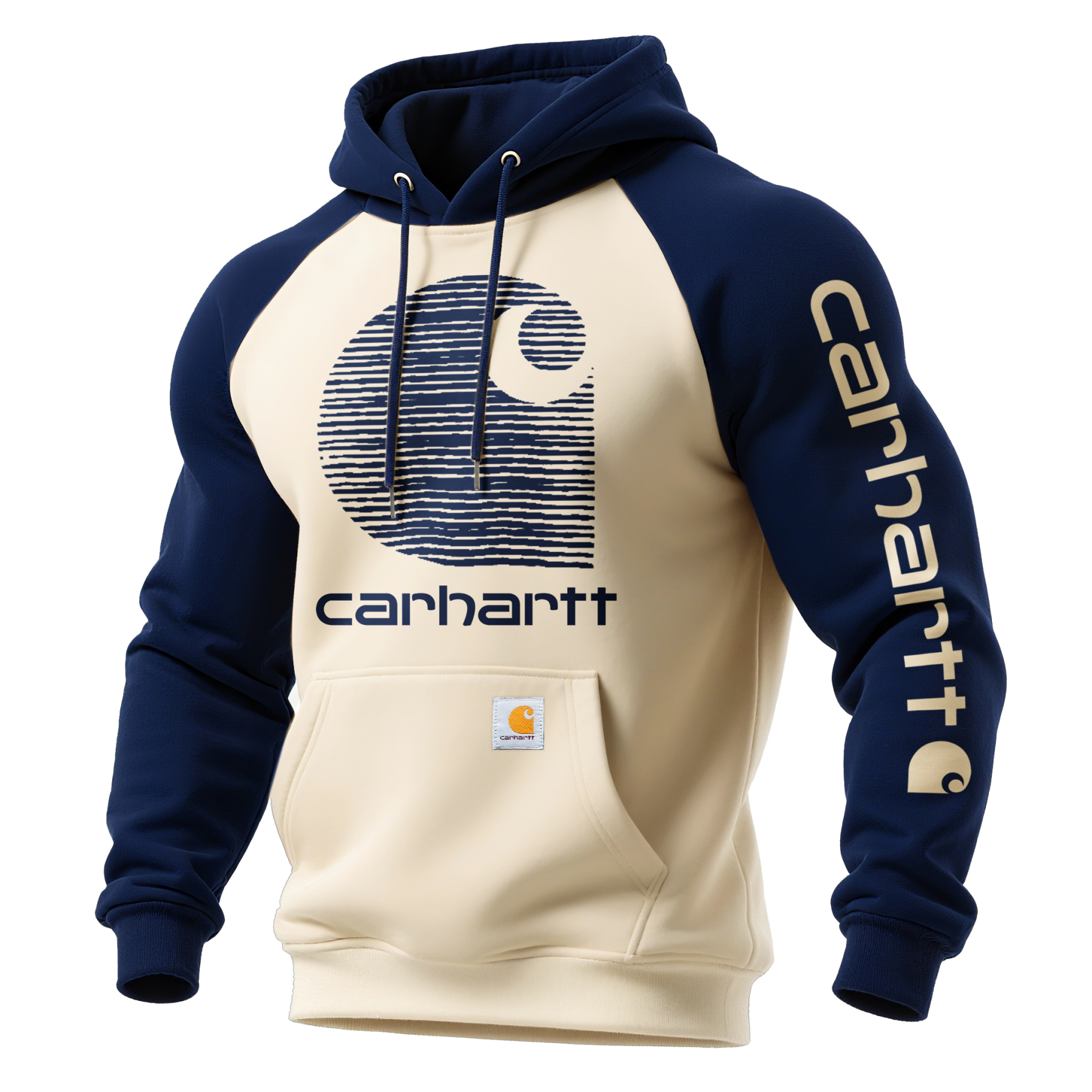 Loose Casual Contrast Color Raglan Sleeve Hooded Sweatshirt-Unitsen