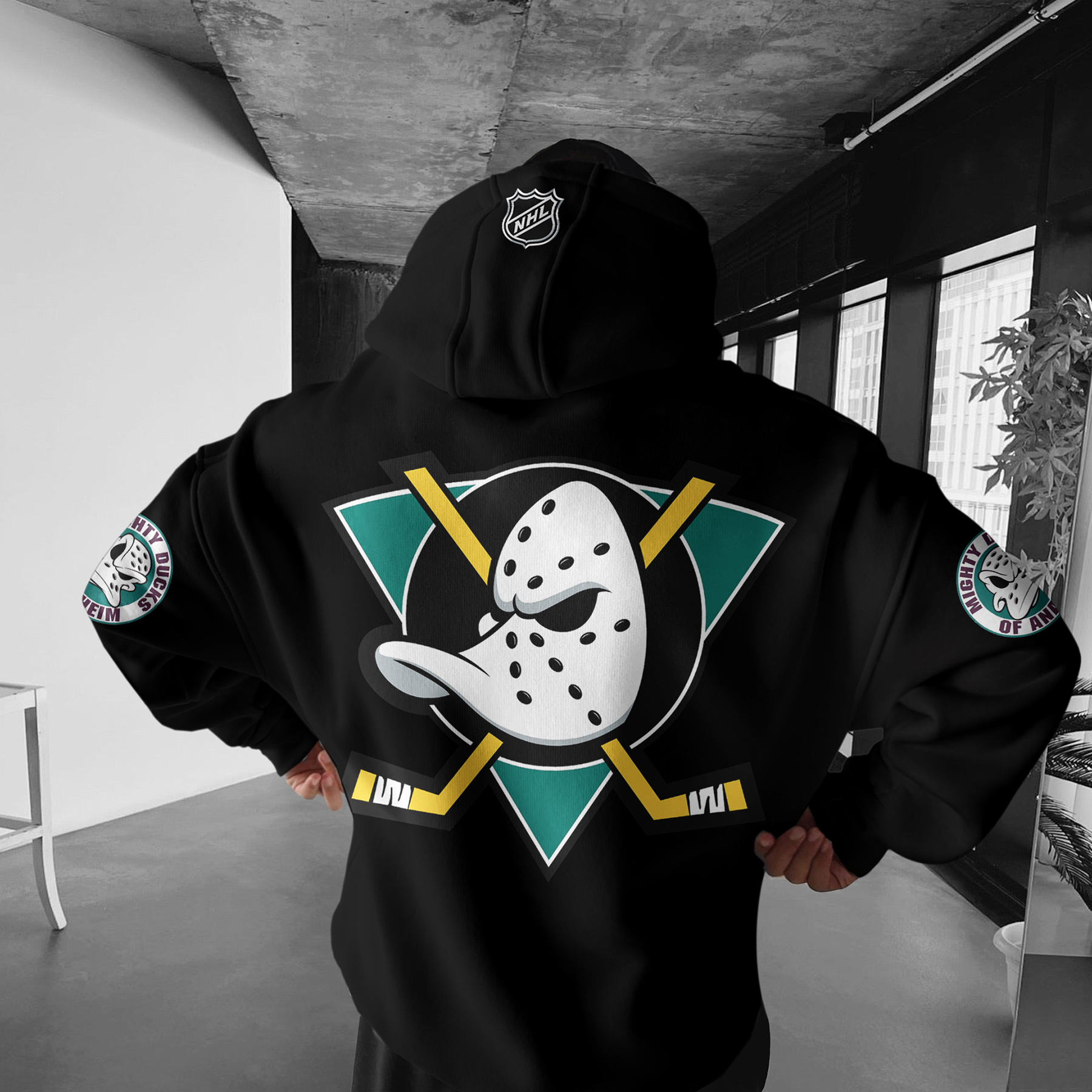 Oversized Casual Men's Mighty Ducks Hoodie-Unitsen