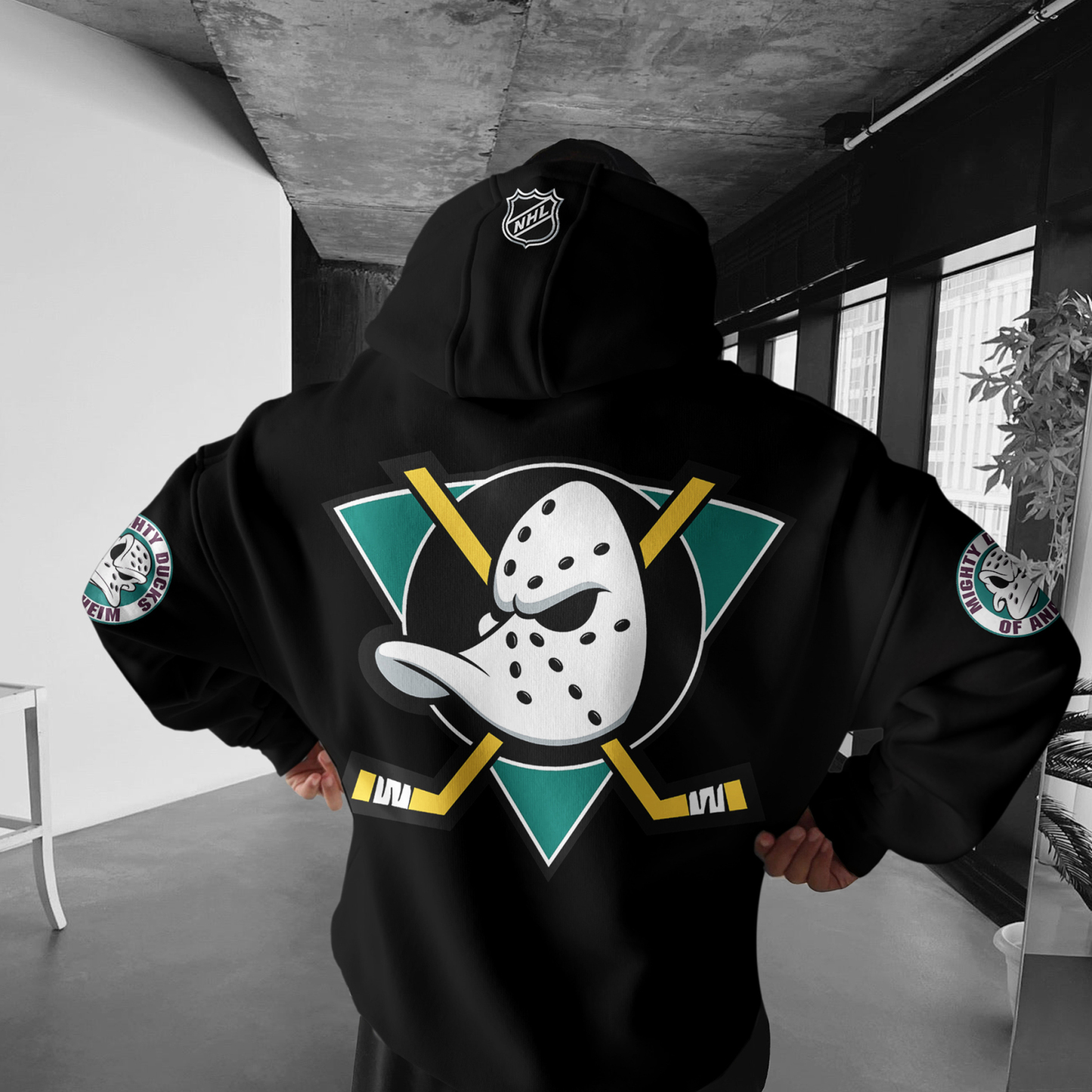 Oversized Casual Men's Mighty Ducks Hoodie-Unitsen