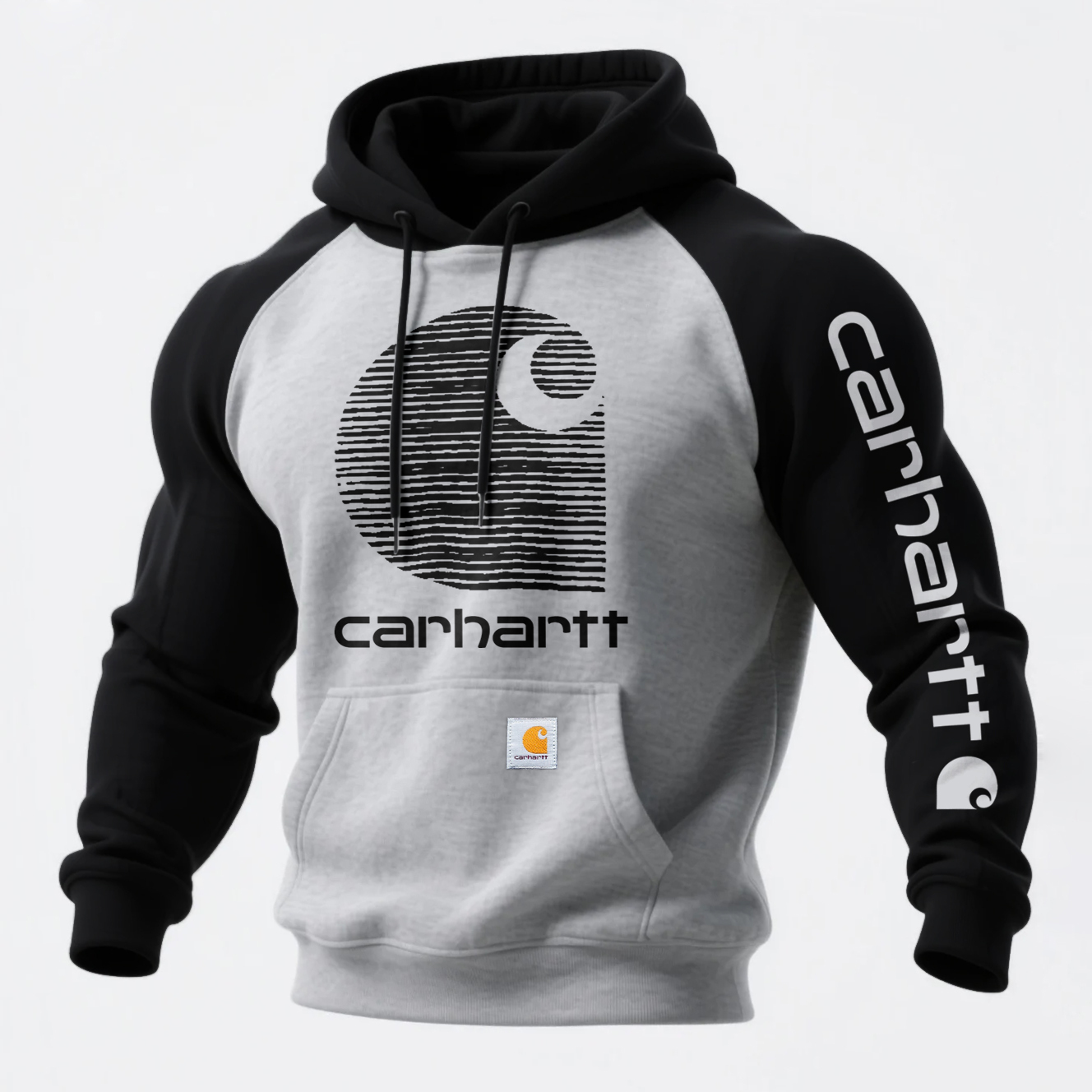 Loose Casual Contrast Color Raglan Sleeve Hooded Sweatshirt-Unitsen