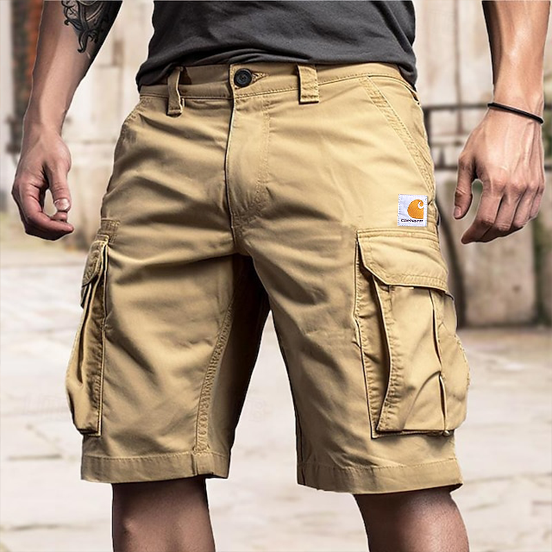 Men's Outdoor Khaki Cargo Shorts-Unitsen