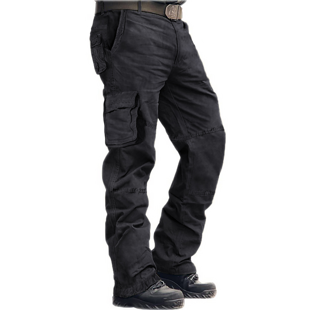 Men's Outdoor Multi-bag Cotton Sports Casual Cargo Pants-Unitsen
