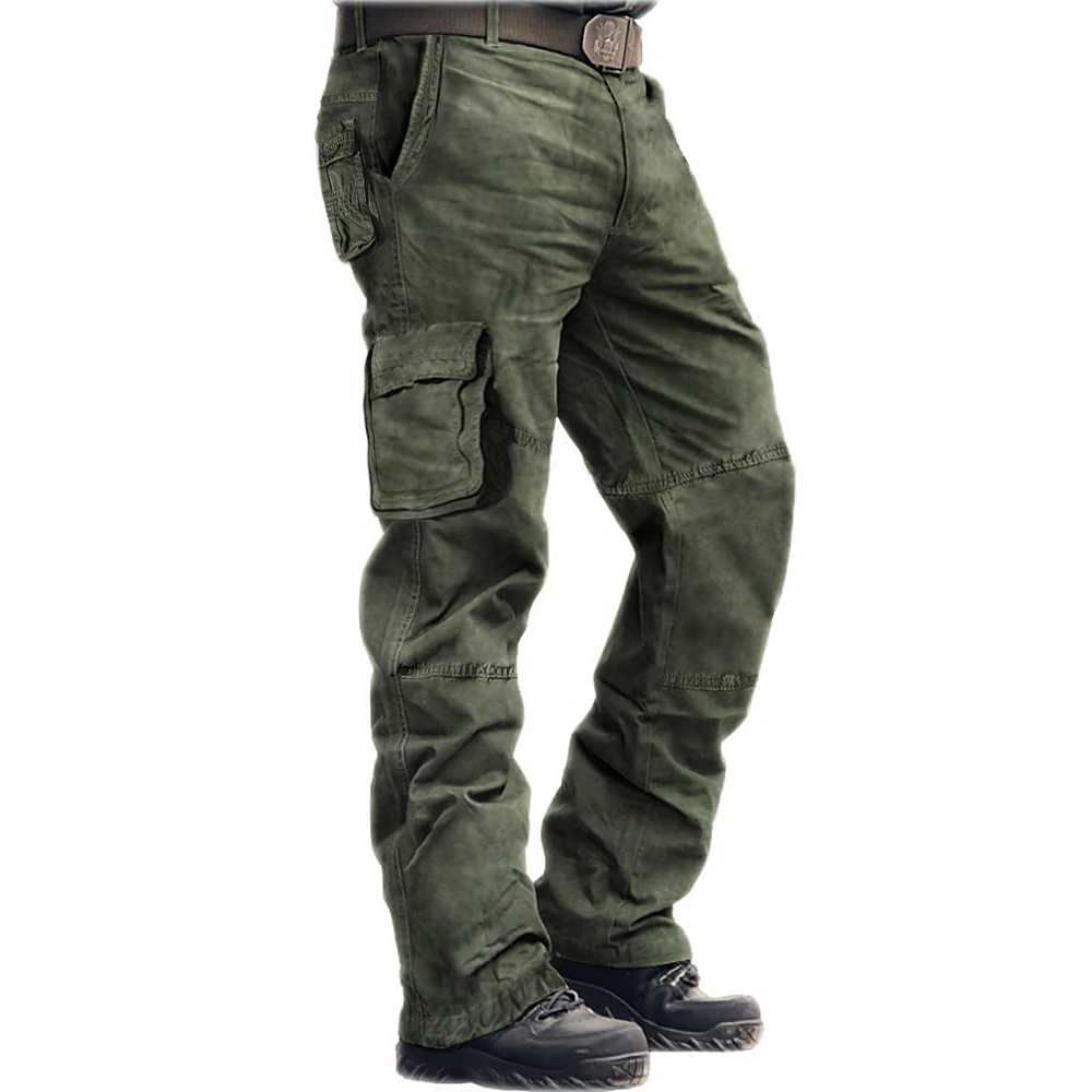 Men's Outdoor Multi-bag Cotton Sports Casual Cargo Pants-Unitsen