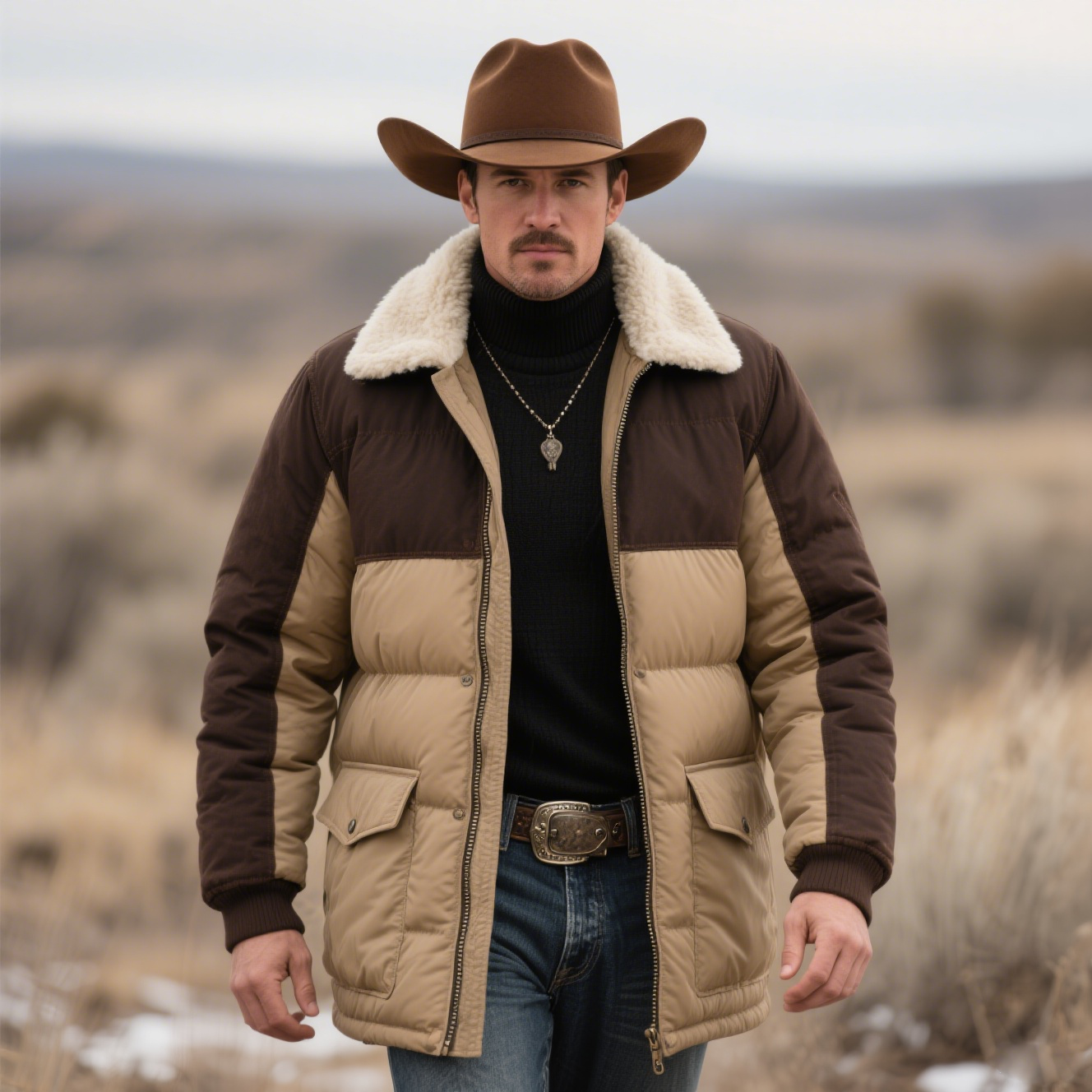 Men's Warm And Stylish Winter Puffer Jacket With Faux Fur Collar-Unitsen