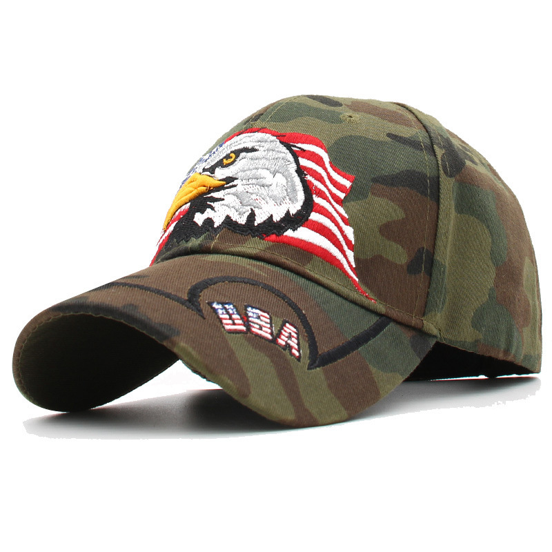 Men's Color Blocked Embroidered Eagle Sunscreen Baseball Cap-Unitsen