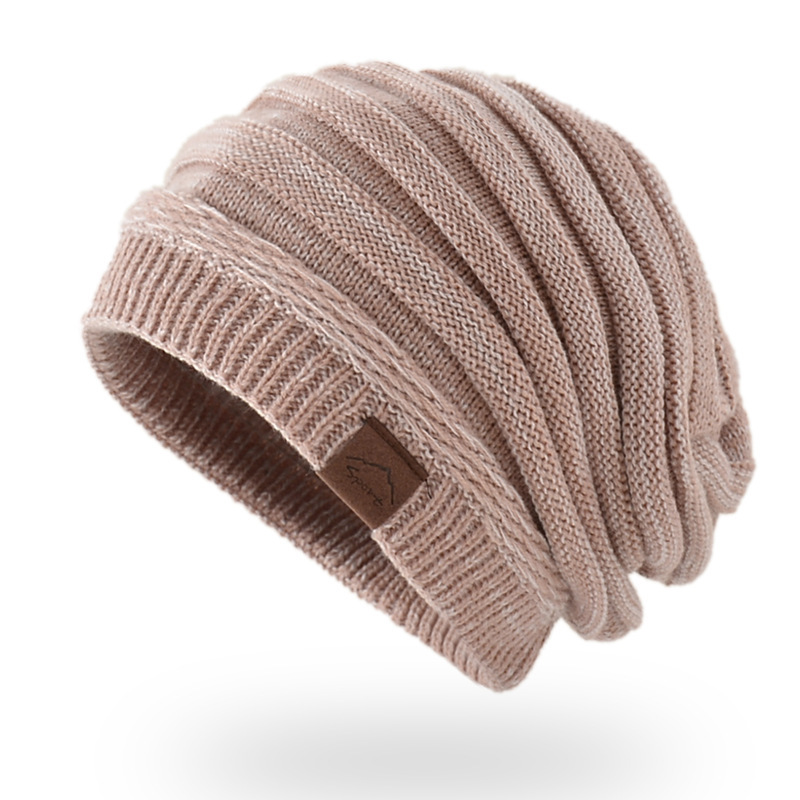 Leather Label Knitted Hat Warm Hat For Men And Women-Unitsen