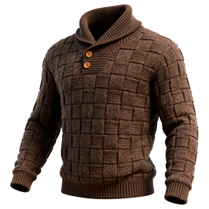 Men's Cable Knit Button-Down Sweater-Unitsen