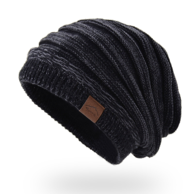 Leather Label Knitted Hat Warm Hat For Men And Women-Unitsen