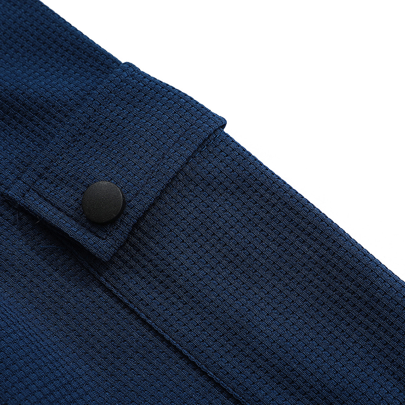 Men's Casual Waffle Country Western Patchwork Neck Long Sleeves Henley T Shirt With Chest Pocket-Unitsen