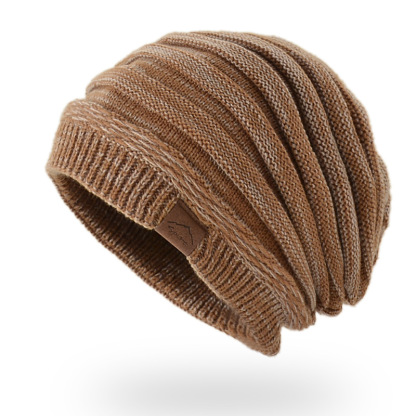 Leather Label Knitted Hat Warm Hat For Men And Women-Unitsen