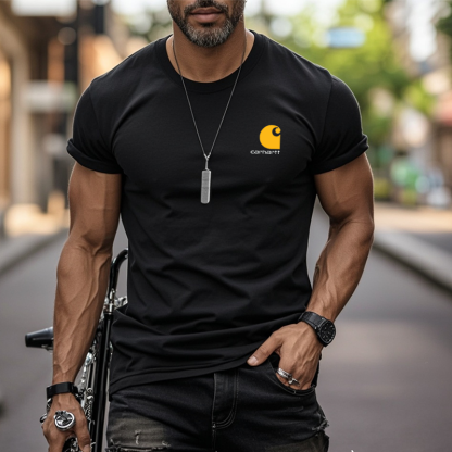 Men's Casual Graphic Print Cotton T Shirt-Unitsen