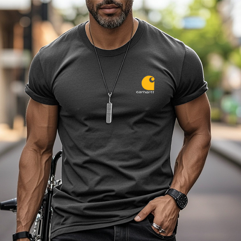 Men's Casual Graphic Print Cotton T Shirt-Unitsen