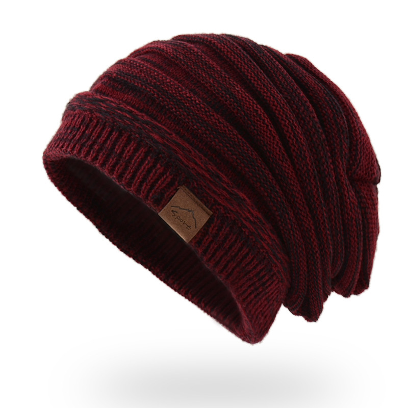 Leather Label Knitted Hat Warm Hat For Men And Women-Unitsen