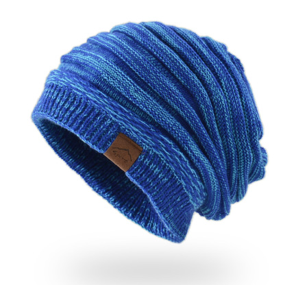 Leather Label Knitted Hat Warm Hat For Men And Women-Unitsen