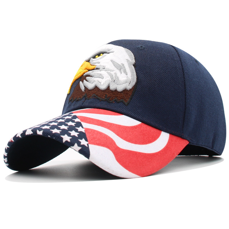 Men's Color Blocked Embroidered Eagle Sunscreen Baseball Cap-Unitsen