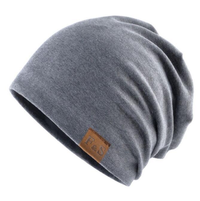 Men's Winter Leather Label Brimless Loose Hat-Unitsen