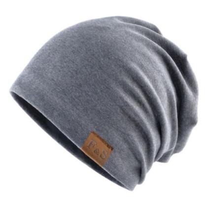 Men's Winter Leather Label Brimless Loose Hat-Unitsen