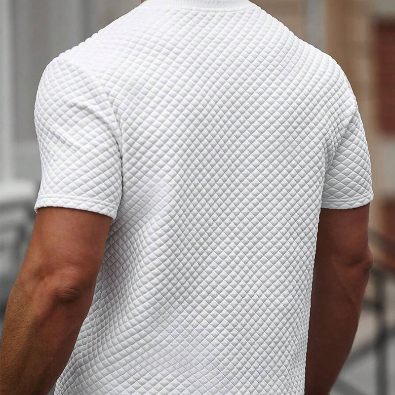 Carhartt Men's Casual Quilted Waffle Graphic Print White T-Shirt-Unitsen