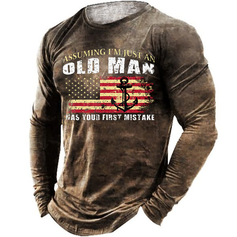 Old Men Was Your First Mistake American Flag Men's Outdoor Sports Top-Unitsen