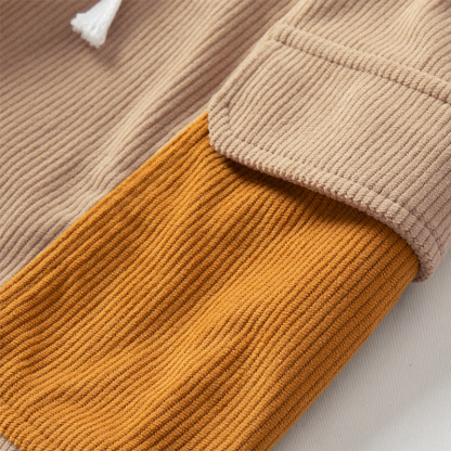 Men's Casual Corduroy Cargo Shorts With Contrast Patches-Unitsen