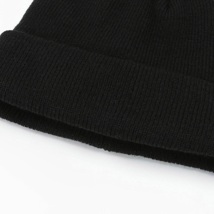 Solid Color Knitted Hat Pullover Hat Plus Fleece Warm Hat-Unitsen