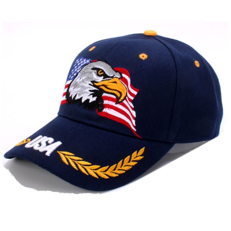Men's Color Blocked Embroidered Eagle Sunscreen Baseball Cap-Unitsen