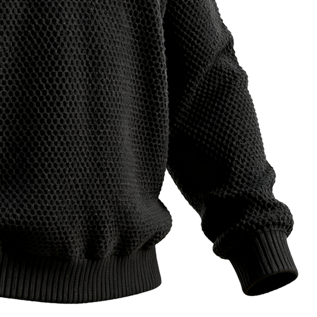 Men's Textured Honeycomb Knit Half-Zip Sweater-Unitsen