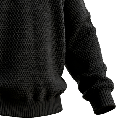 Men's Textured Honeycomb Knit Half-Zip Sweater-Unitsen