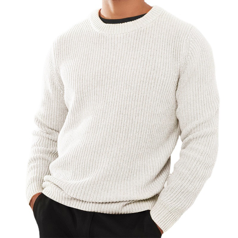 Men's Retro Western Style Knitted Sweater Crew Neck Pullover-Unitsen