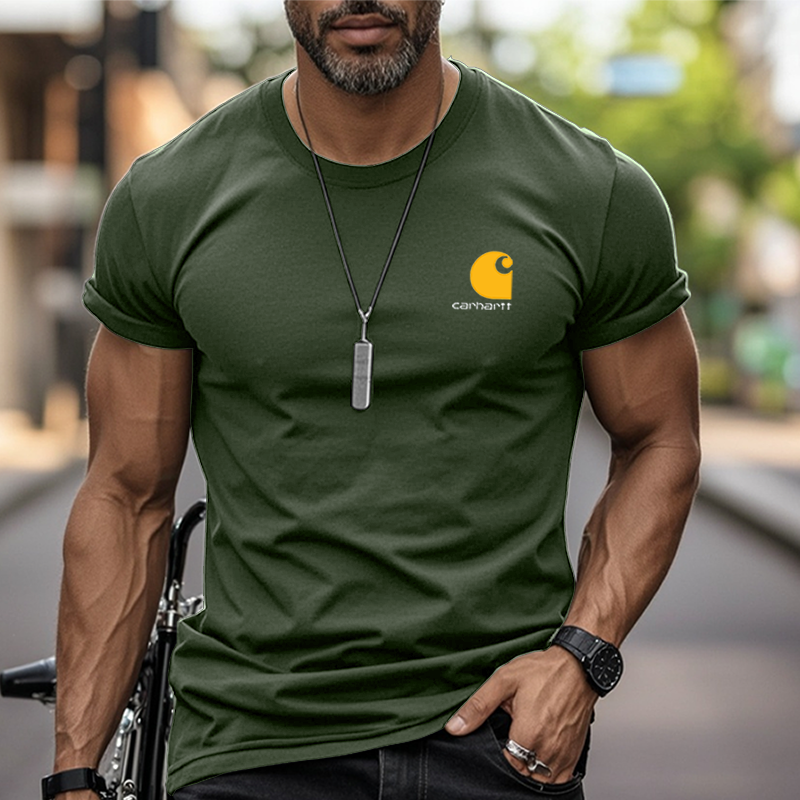 Men's Casual Graphic Print Cotton T Shirt-Unitsen