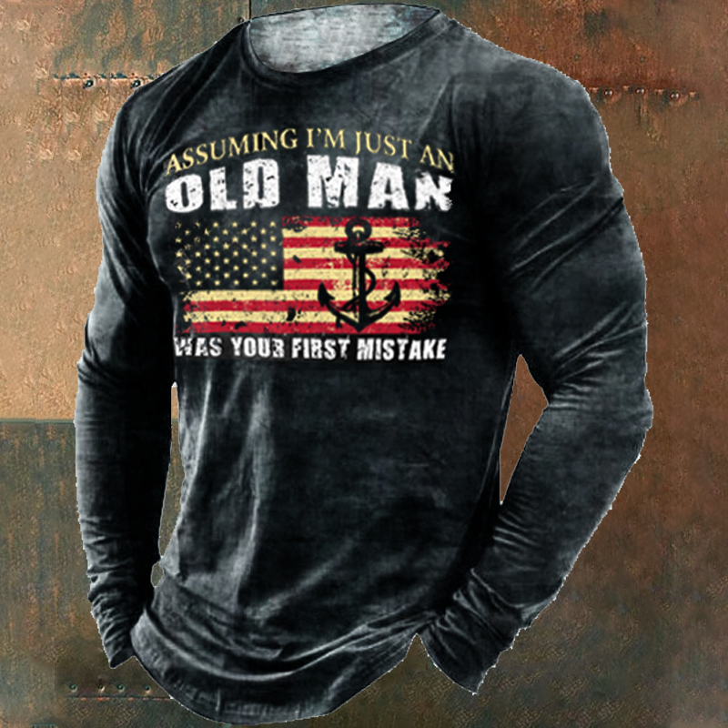 Old Men Was Your First Mistake American Flag Men's Outdoor Sports Top-Unitsen