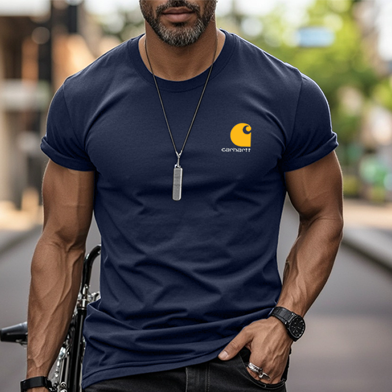 Men's Casual Graphic Print Cotton T Shirt-Unitsen