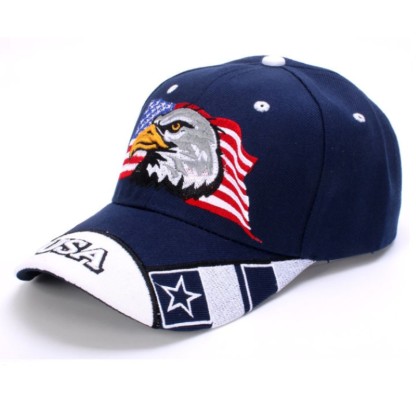 Men's Color Blocked Embroidered Eagle Sunscreen Baseball Cap-Unitsen