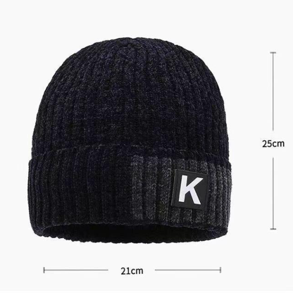 1pc Fleece Lined Knitted Beanie Chenille Head-Wrapped Knitted Hat Outdoor Cycling And Cold Protection-Unitsen