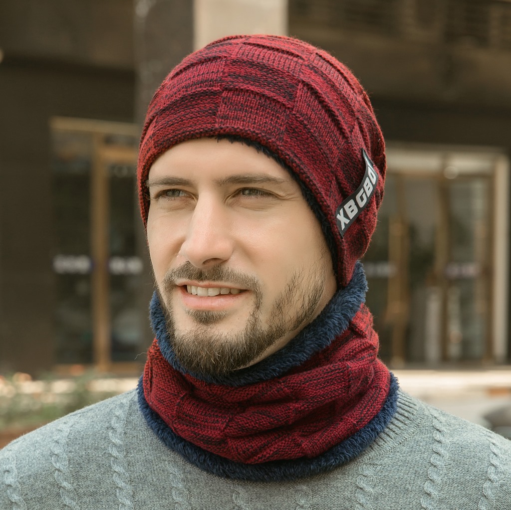 Men's Warm Outdoor Hat And Scarf Suit-Unitsen