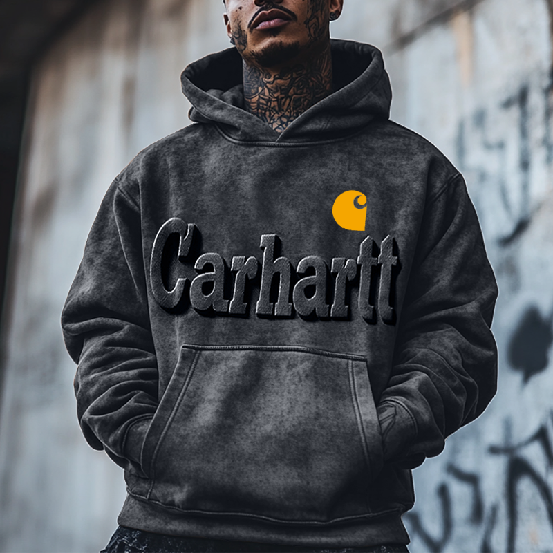 Men's Retro 3d Embossed Distressed Heavy Metal Color Hoodie-Unitsen