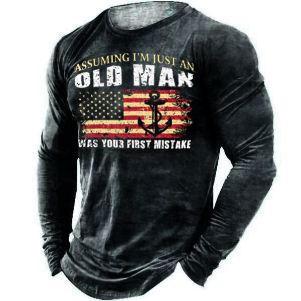 Old Men Was Your First Mistake American Flag Men's Outdoor Sports Top-Unitsen