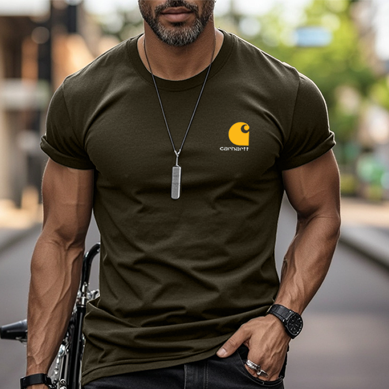 Men's Casual Graphic Print Cotton T Shirt-Unitsen