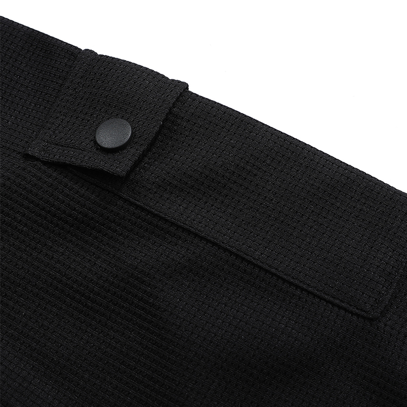 Men's Casual Waffle Country Western Patchwork Neck Long Sleeves Henley T Shirt With Chest Pocket-Unitsen