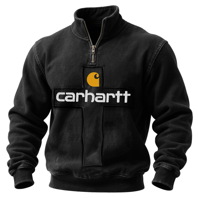 Carhartt Men's Vintage Black Quarter-Zip Sweatshirt-Unitsen